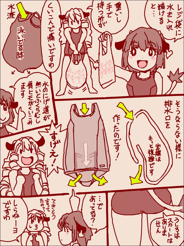 すごい昔、旧スク水のおしり部分にスカートを描いたら
知らない人から怒られたのでその時に
適当に調べました!独歩、納得! 