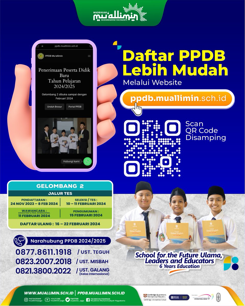 Daftar PPDB lebih mudah !
Segera akses ppdb.muallimin.sch.id