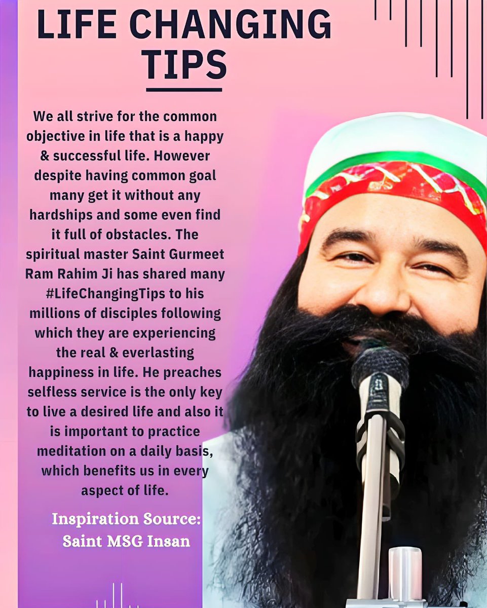 MDhand1872's tweet photo. You may find happiness even in the darkest of times for that Saint Gurmeet Ram Rahim ji shared many #LifeChangingTips,like Practice method of meditation on daily basis and selflessly serve yourself for humanity and the results will be unimaginable.💫🤍

#WednesdayWisdom https://t.co/ympSCspDii