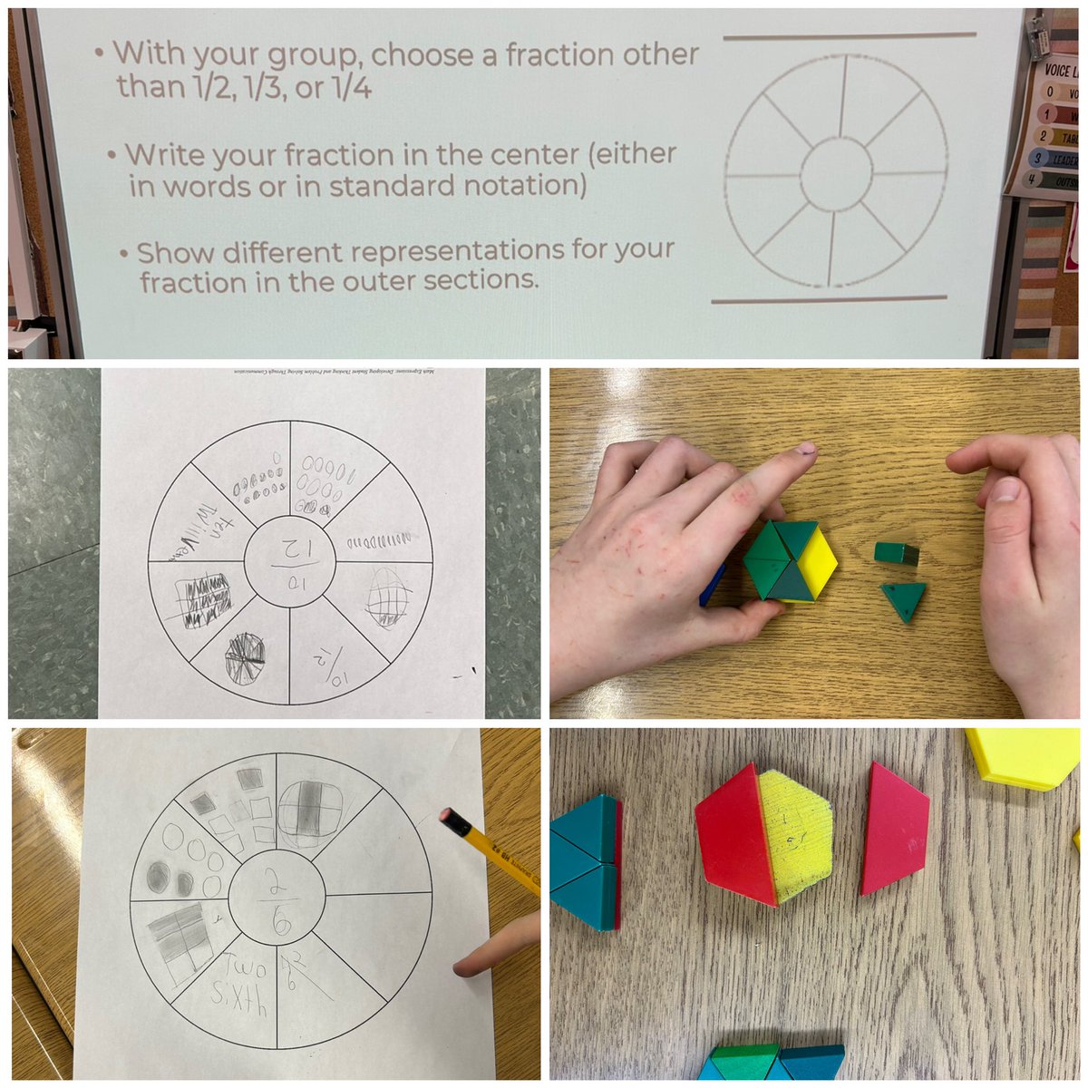 Demonstrating fractions using attribute blocks and concept circles <a href="/LynndaleHeights/">Lynndale Heights PS</a>