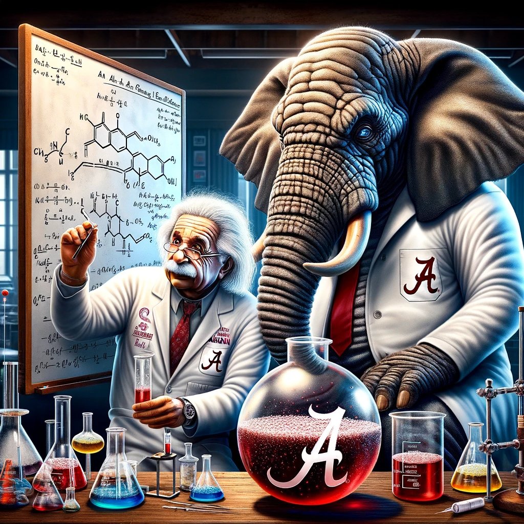 Big Al & Albert Einstein are cooking up an anti-aging formula for Coach Saban this off-season! 🔬📷 Will they crack the code & make him the youngest coach in history? #MadScience #RollTide #FountainOfYouth #xAI #GrokAI  @AlabamaFTBL