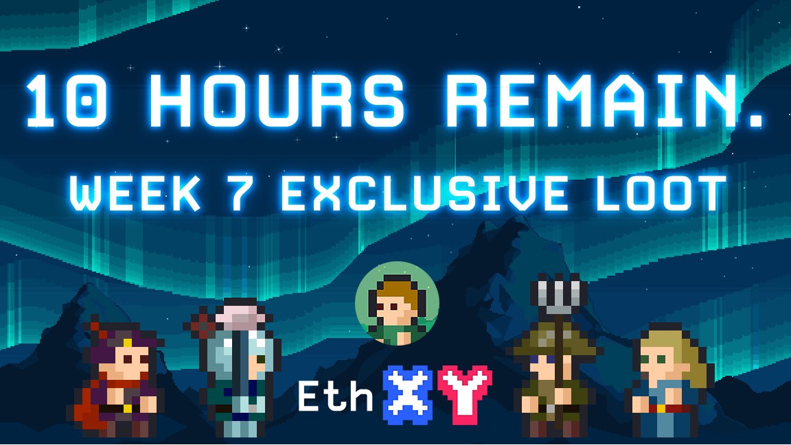 10 hours left until the next weekly reset!  Play arena games until your weekly counter gets to 0 to ensure you get Week 7 exclusive loot.

app.ethxy.com