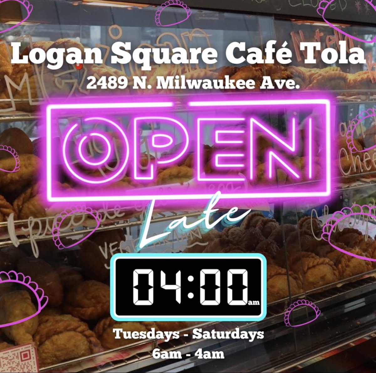 GOOD NEWS!! Craving food late at night? You’re in luck!! Our Logan square location will be open until 4am!!! Tuesdays - Saturday’s
