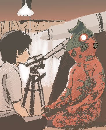 「ウルトラセブン「円盤が来た」  「専門家は自分が常にアマチュアより正しいと思って」|おてんば丼のイラスト