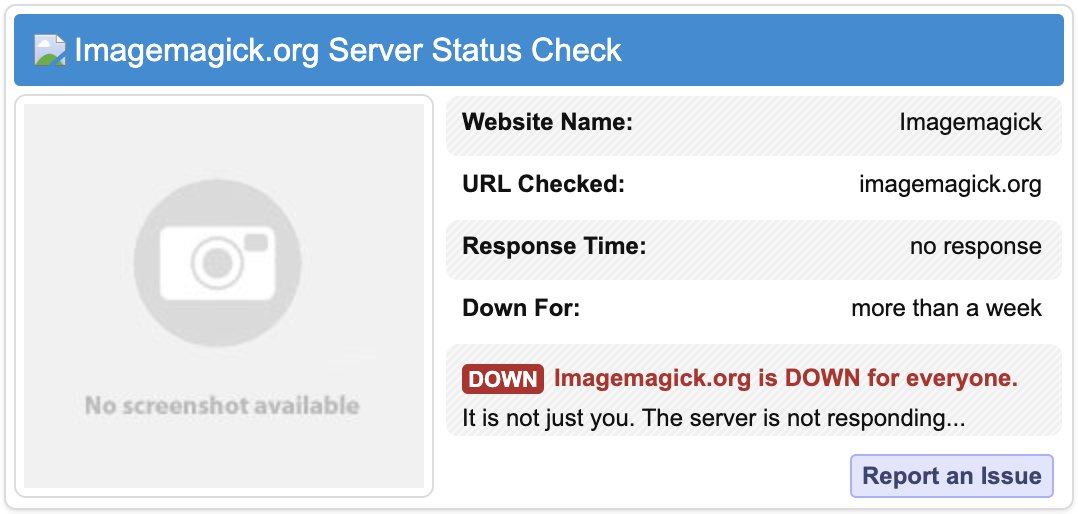 andycheung0211's tweet photo. seems like @ImageMagick is down 🥲 https://t.co/s0OKOLSQw9