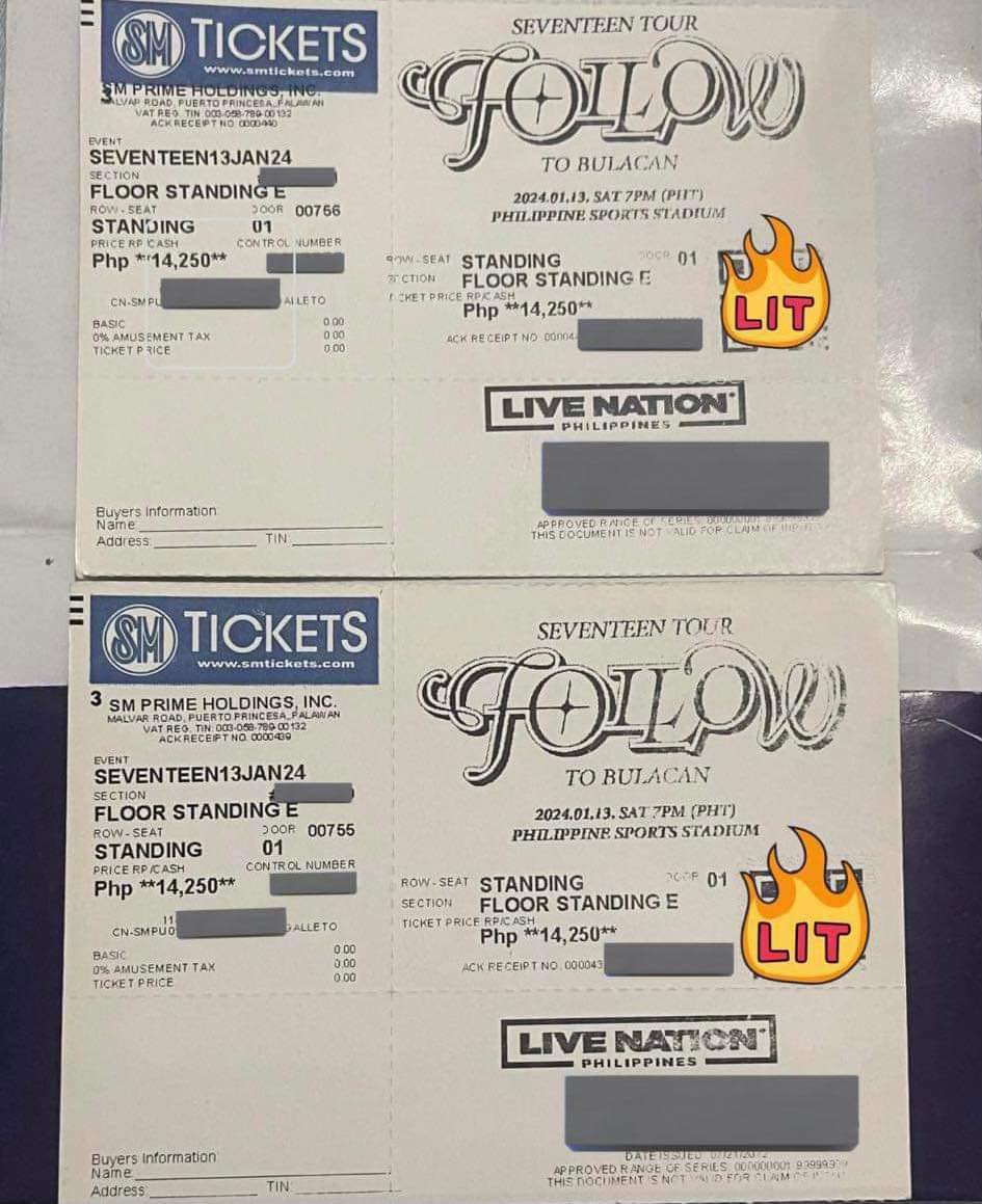 SafeHaven_ph's tweet photo. Helping a friend🫶🏻🫶🏻

WTS LFB
🔥SVT TOUR FOLLOW IN PH SPORTS STADIUM IN BULACAN 
🔥 2tix of Floor Standing E 

#follow #svtfollow #SVT #SVTinBulacan #SVTFOLLOWTOUR https://t.co/NnSuU0GAv9