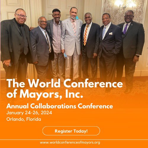 worldconfmayors's tweet photo. It's that time of year again! We're gearing up for our Annual Collaborations Conference in Orlando, Fl. Join us by registering today https://t.co/dLGD4yFLW0 https://t.co/SlziXCtiWu