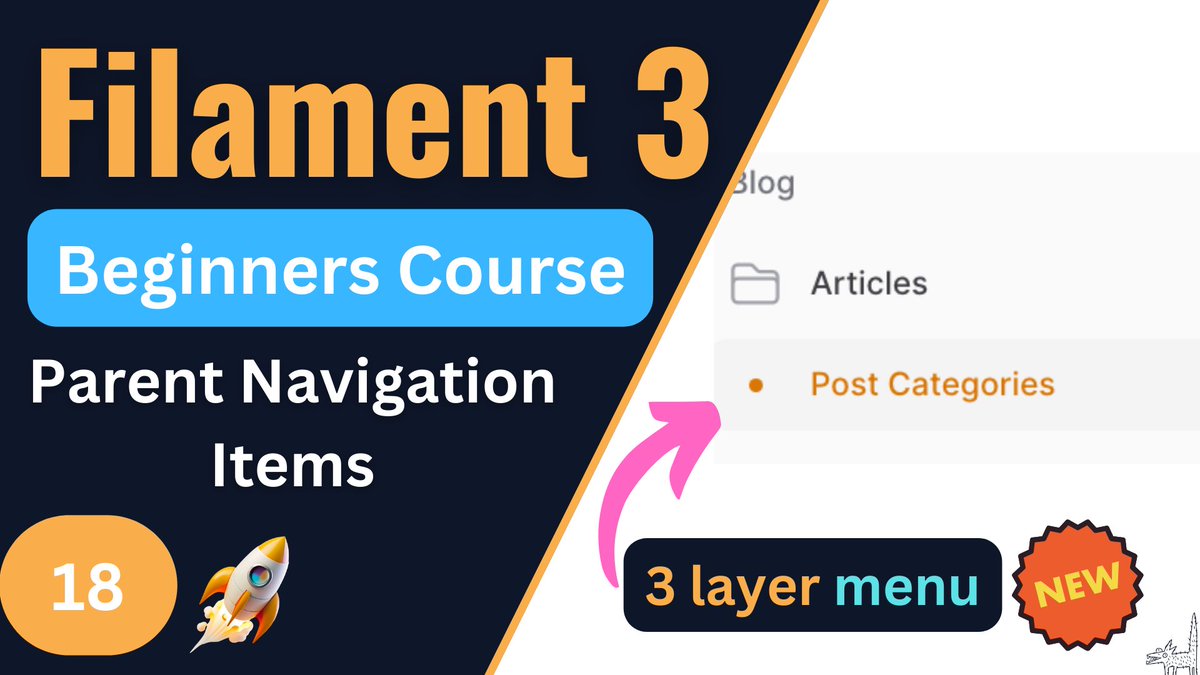 CodeYelo's tweet photo. New Filament 3.1 video:

Parent Navigation Items  | Filament 3 Tutorial for Beginners EP18:
https://t.co/bb0Enxotnx https://t.co/7jT08hN0VB