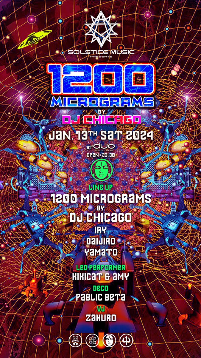DAIJIROYokohama's tweet photo. This weekend‼︎
1/13(Sat) 23:30 Start🕛
Solstice Music presents.
New Year Party feat,DJ CHICAGO from 1200Micrograms🎧✨🌅
@ duo music exchange(Shibuya)
More info : https://t.co/2Yi4LkS9ck
@solsticemusic
#Solsticemusic
#DJChicago
#1200micrograms https://t.co/aItLvtEjZP