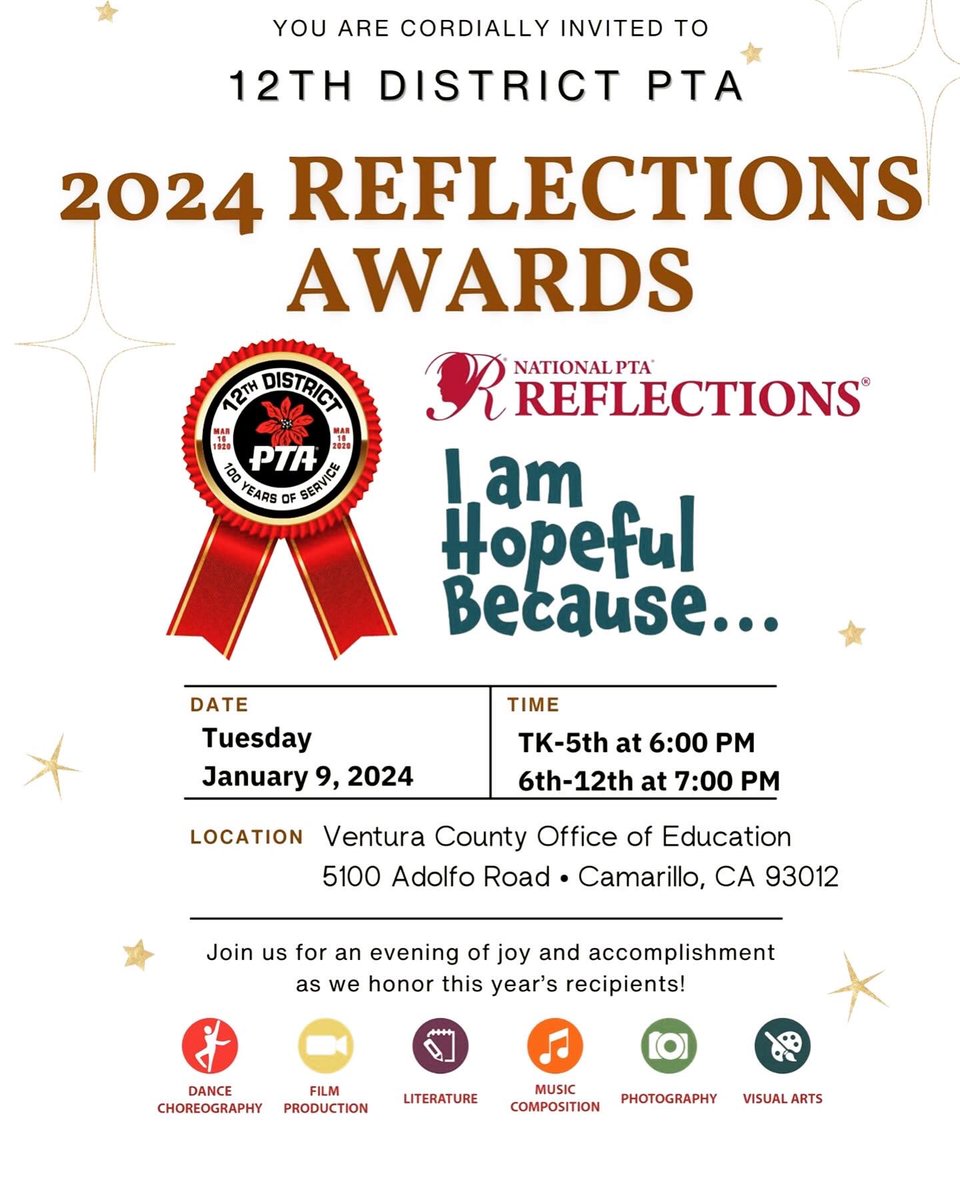 Congratulations to Athira, Leila, Prisha and Chloe for winning at the PTA 12th District Reflections Awards.  #PTAreflections #opshares