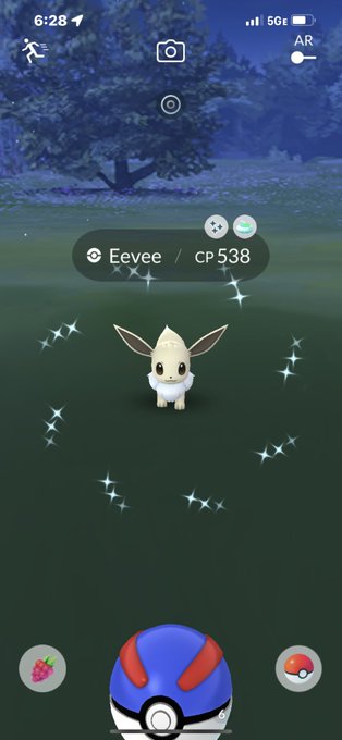 Anyone know why my eevee is white ? https://t.co/wCq72kvhet