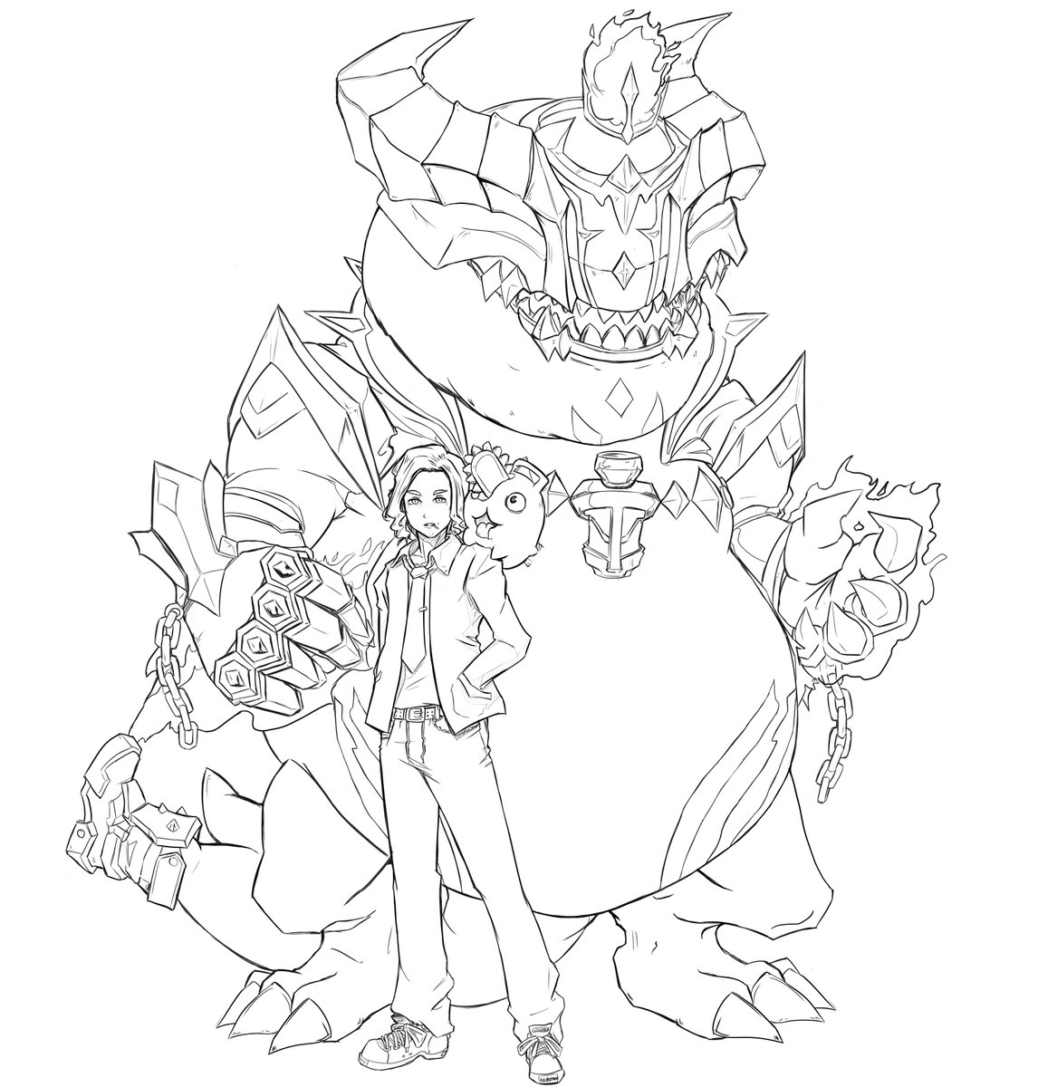 QuanticRune's tweet photo. esta fue una comission que me encargaron por facebook #LeagueOfLegends #thamkench #pochita #manga #comic #comissionsopen #dibujo #drawing https://t.co/WZjAEvOmdC