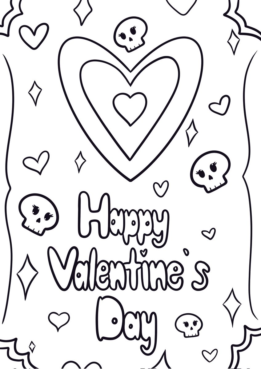 theonlykai1's tweet photo. Valentine's Day coloring page #1! 💕 #art #skull #heart #valentine #coloring #coloringpage #digitalart https://t.co/6ANWZrsWWz