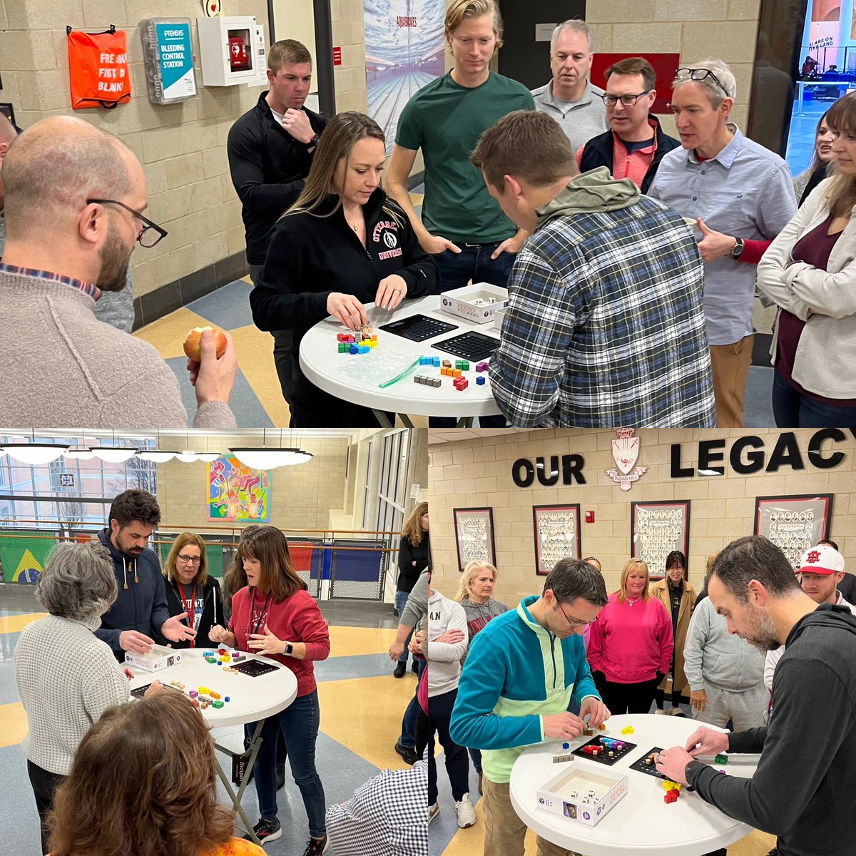 indianhillEC's tweet photo. Started 2024 with joy and fun (and a little friendly competition)! #GeniusSquare World Language put forth a valiant effort, but Science reigned supreme at the end! Always thankful for this incredible staff! #IHPromise @IHSchools https://t.co/BbjdIKrfPD