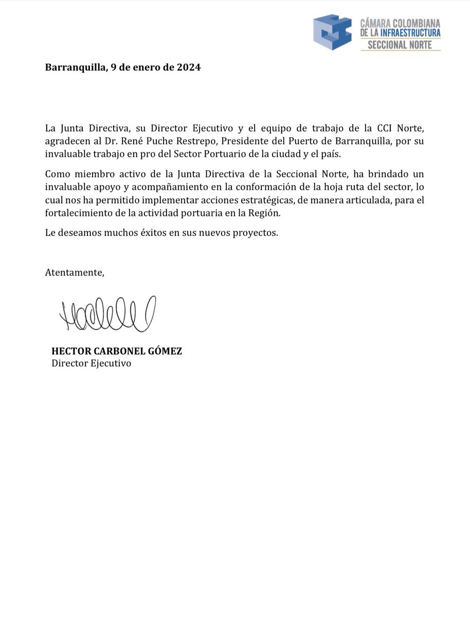 CCINorte's tweet photo. Desde la @CCINorte, expresamos nuestro más sincero reconocimiento al Dr. René Puche Restrepo, por todo su invaluable aporte y apoyo para el desarrollo del sector portuario y el fortalecimiento de la Seccional Norte, en ocasión con su reciente anuncio. https://t.co/0gpPIfuklt