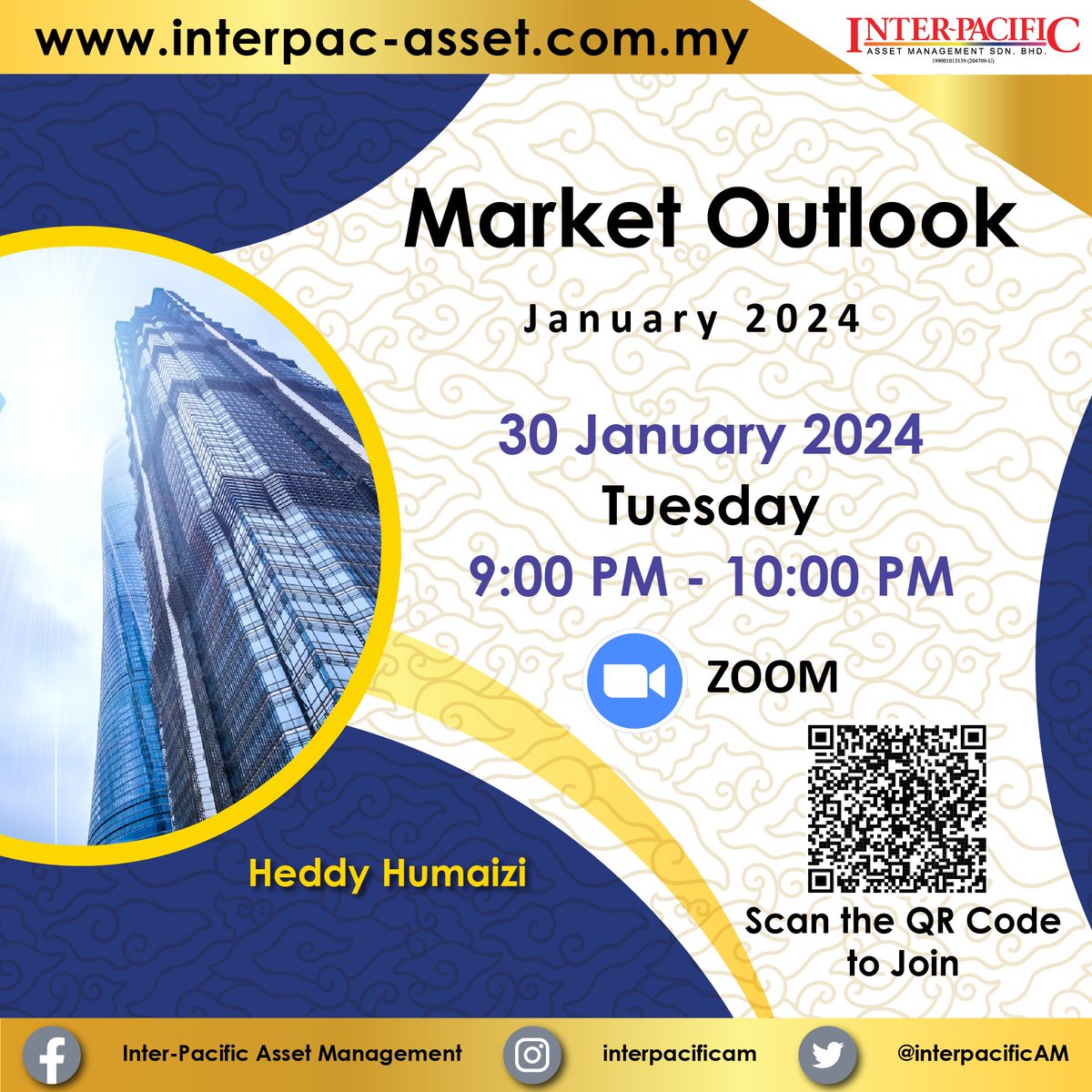 interpacificAM's tweet photo. Market Outlook January 2024! You are invited for our ZOOM webinar with Mr. Heddy Humaizi to find out more about the latest market updates. Limited slots are available. Join now via: https://t.co/NiFMr36Dpx
Don’t miss out on this ZOOM session and block your calendar!
#IPAM https://t.co/j7ji8VqJdU
