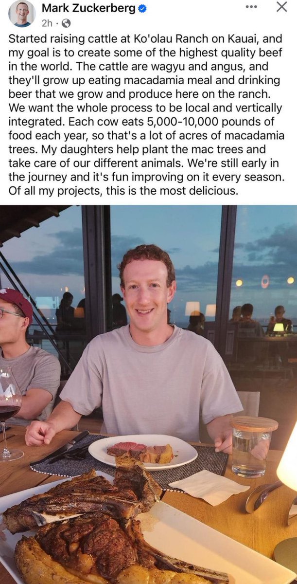 Me: damn, $20 for a bag of macadamia nuts

Zuck: each of my cows eat 10,000 pounds of macadamia nuts a year