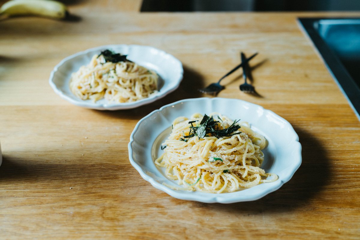irodoristore's tweet photo. @irodori_yome 今日はたらこスパゲッティだった。控え目に食べても2杯食べてしまいました。 https://t.co/rUBSKw6owY