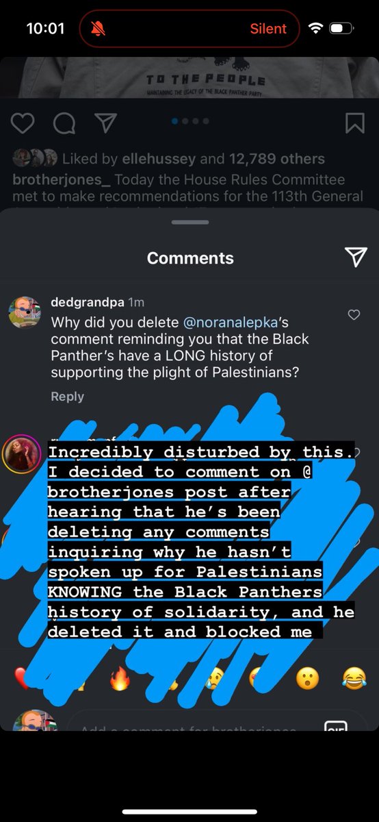 sick_plz_dont's tweet photo. Not @brotherjones_ blocking me and my friends after we pointed out that the Black Panthers fought for Palestinian liberation….. He was literally wearing a Black Panthers jacket….. What a phony. Huey Newton is rolling over in his grave, my guy. https://t.co/a9mbA8H10X