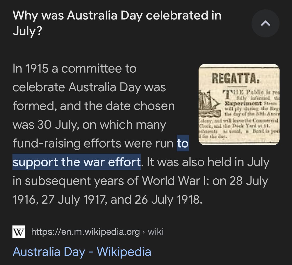 Why couldn't we keep the date as July 30 — a celebration in support of our ANZACs & connect it to something to feel genuinely patriotic about? 

Why was it changed to Jan 26th, our day of mourning? 

#ChangeTheDate #AustraliaDay