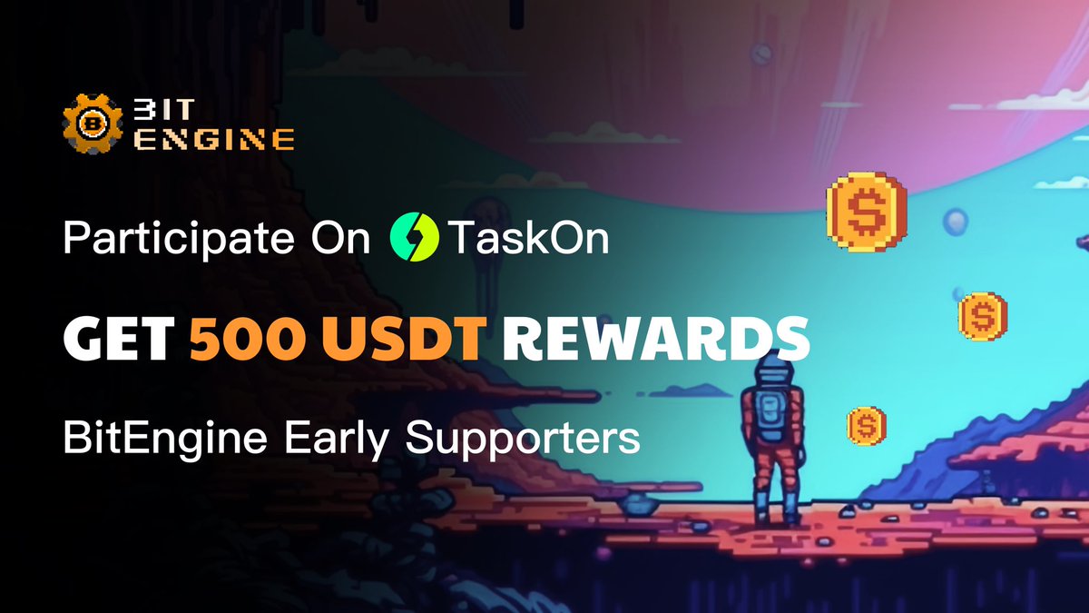 BitEngine🟠 (@bitengine_pro) on Twitter photo 📍 Participate on <a href="/taskonxyz/">TaskOn | Ultimate Web3 Community Growth Platform</a> to Get 500 USDT Rewards #Airdrop for #BitEngine Early Supporters
💠 Complete the following tasks
Details here:
rewards.taskon.xyz/campaign/detai…
Good luck you all!! 📍 Participate on <a href="/taskonxyz/">TaskOn | Ultimate Web3 Community Growth Platform</a> to Get 500 USDT Rewards #Airdrop for #BitEngine Early Supporters
💠 Complete the following tasks
Details here:
rewards.taskon.xyz/campaign/detai…
Good luck you all!!
