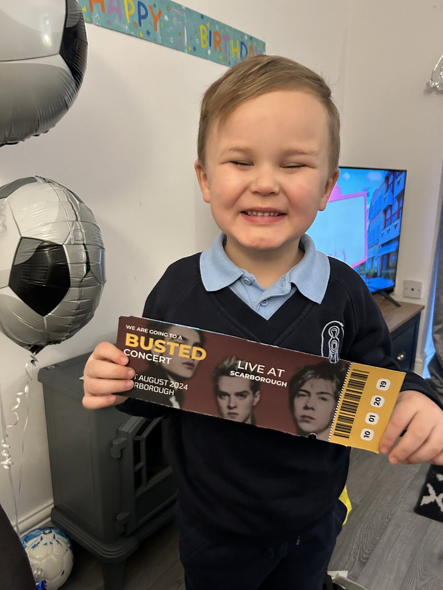 molliegaga's tweet photo. 5 years old today and very excited he got @Busted tickets 🫶🏻✌🏼 https://t.co/1LNhDdsaga