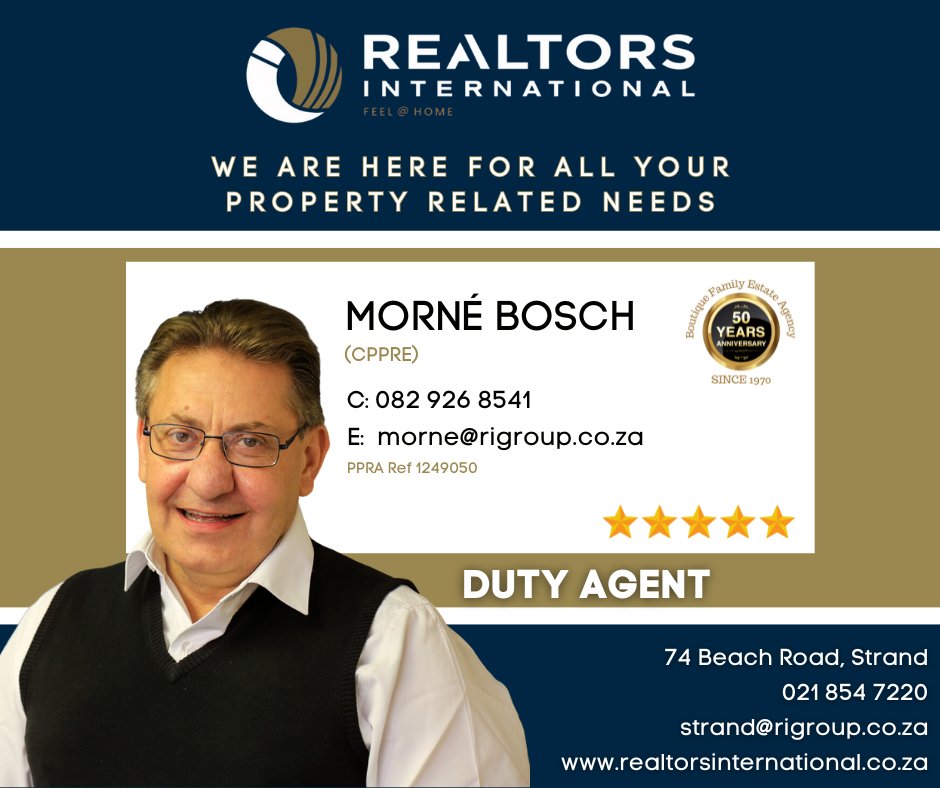 RealtorsStrand's tweet photo. Our duty agent of the day is Morne Bosch. Come have a chat with Morne😎
👇👇👇
Our office is located at 74 Beach Road, Strand
Contact, 021 854 7220
strand@rigroup.co.za
https://t.co/MGlTawuBjB
👇👇👇
#africa #architechture #architecture #broker #dogfriendly #dogfriendly https://t.co/Xrm18ciJJP