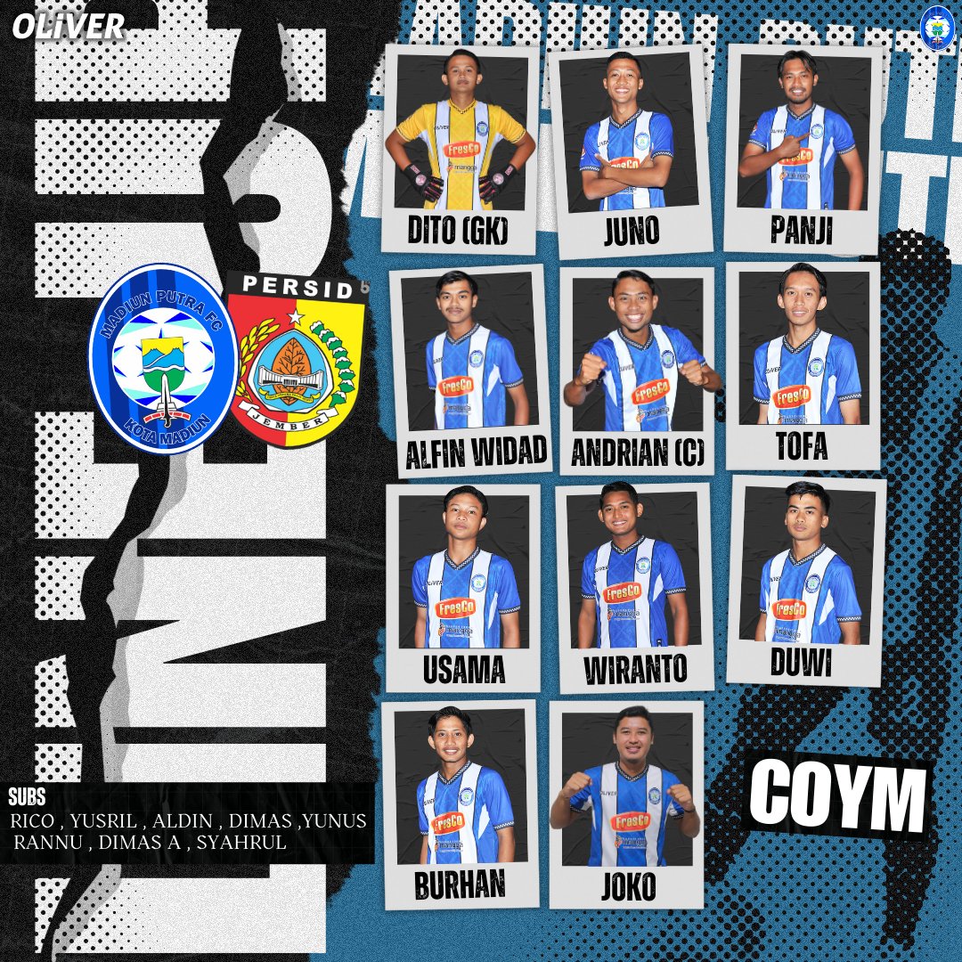 Starting XI Madiun Putra

#MadiunPutra #OliverApparel
