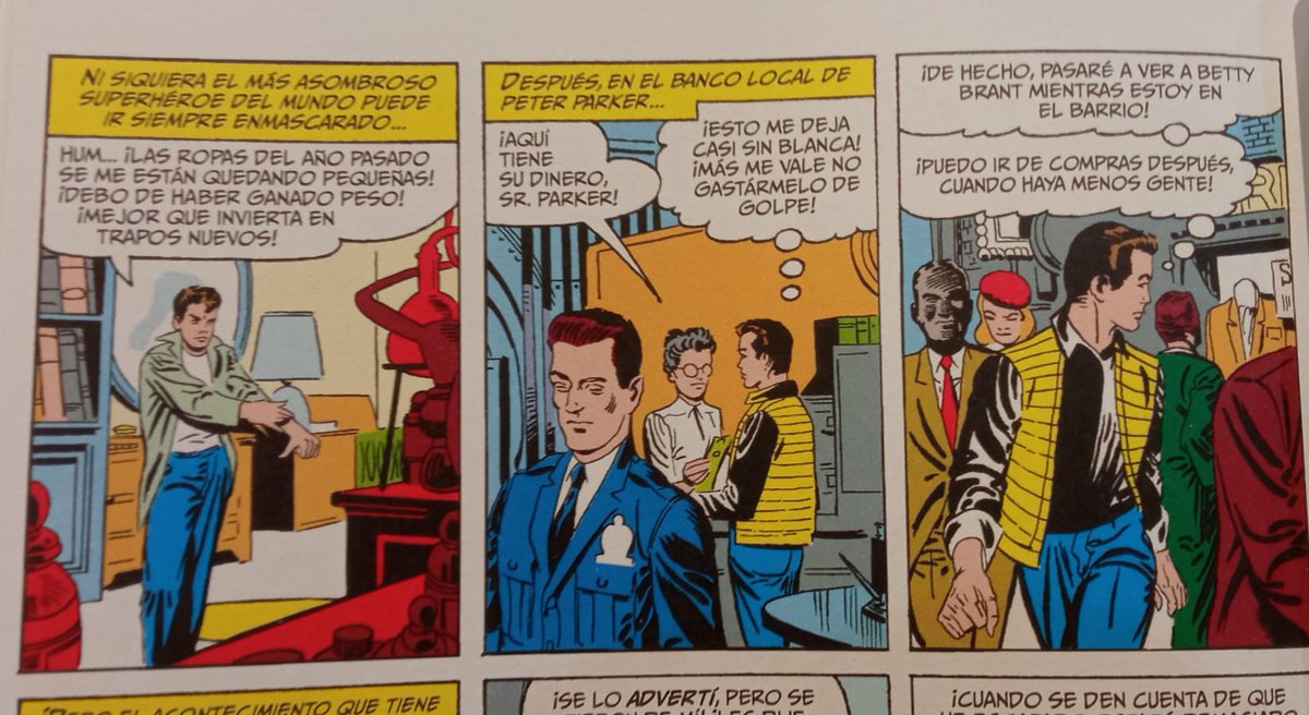 Ojo al espectacular comienzo del "Amazing Spider-Man nº 29": ¡Peter Parker se compra un fachaleco!
¡Los tebeos de antes sí que eran buenos!