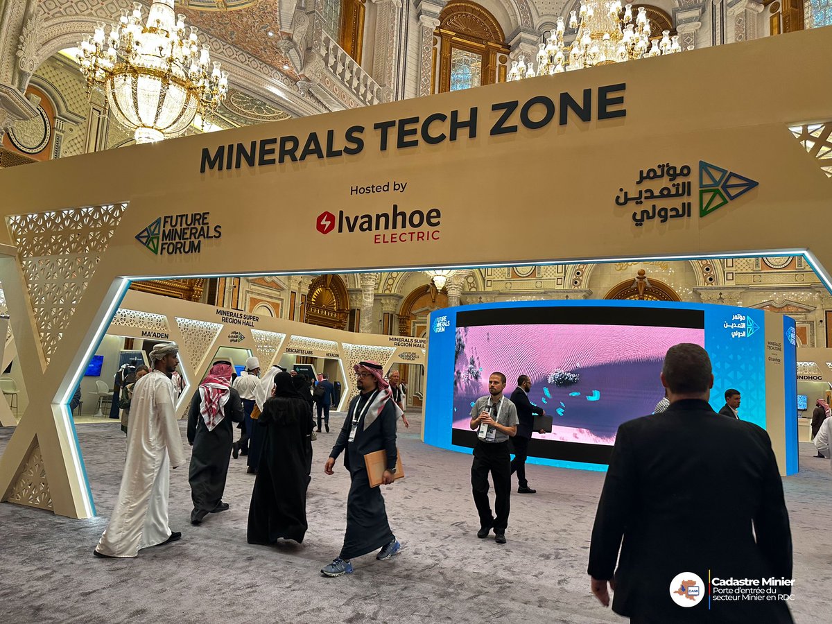 CadastreMinier's tweet image. 📍#Riyad Jour 2 🗓️@FutureMineral Forum
Cérémonie d’ouverture 🚀💎 avec le Mot du Ministre de l’industrie et des ressources minérales @mimgov. 
Deux sessions importantes sont prévues pour la #RDC🇨🇩 : vitrine pays par M. Dieudonné-Louis Tambwe, CoordAT #CTCPM et la valeur ajoutée