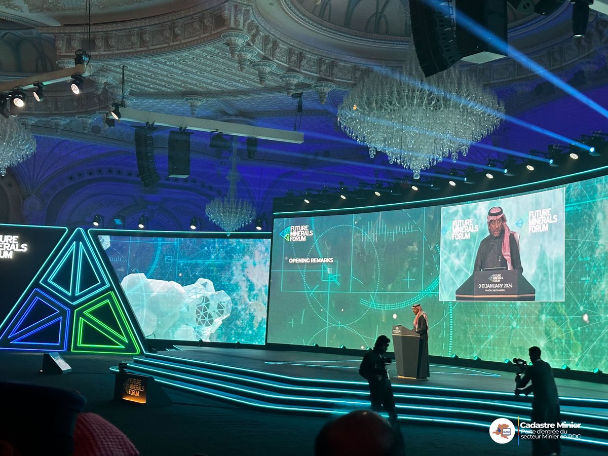 CadastreMinier's tweet image. 📍#Riyad Jour 2 🗓️@FutureMineral Forum
Cérémonie d’ouverture 🚀💎 avec le Mot du Ministre de l’industrie et des ressources minérales @mimgov. 
Deux sessions importantes sont prévues pour la #RDC🇨🇩 : vitrine pays par M. Dieudonné-Louis Tambwe, CoordAT #CTCPM et la valeur ajoutée