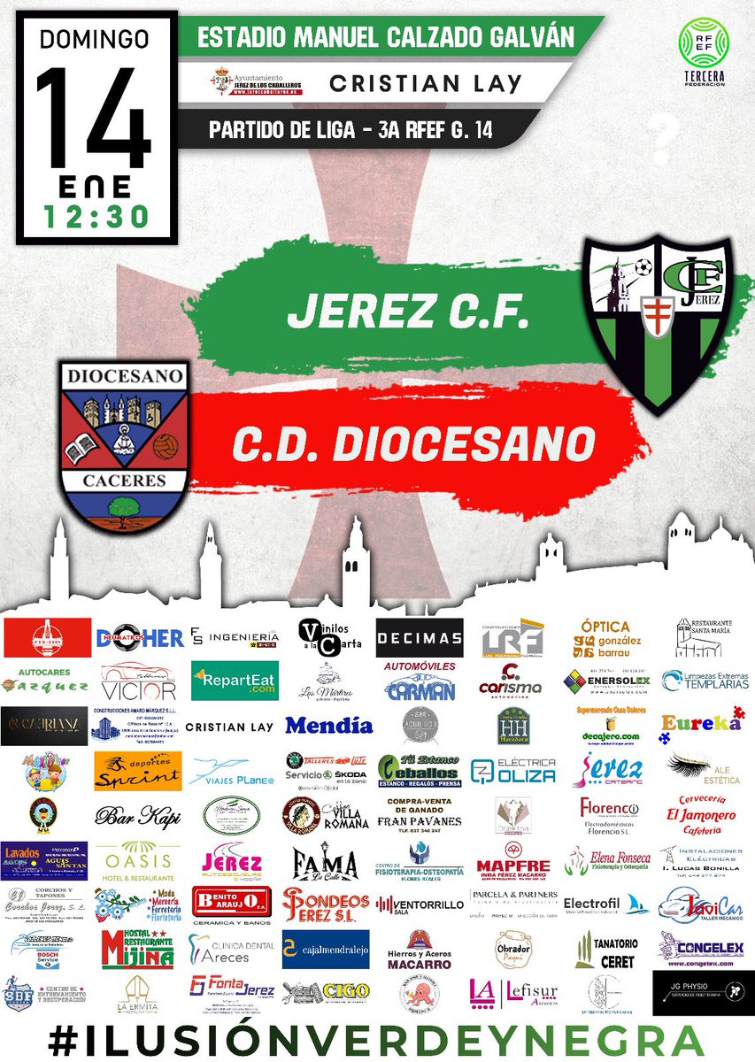 Importantísimo partido este domingo, 14 de enero, a las 12:30, contra el <a href="/cddiocesano/">CD Diocesano</a>, nos jugamos mucho en este partido, ¡¡¡vamos a animar a nuestros jugadores!!! ¡¡¡Vamos Jerez!!!