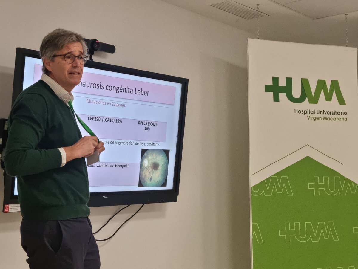 OftalmoMacarena's tweet photo. Reanudamos las sesiones clínicas tras las navidades de la mano de nuestro jefe y experto en enfermedades coriorretinianas hereditarias Dr. De La Rúa @Enriquedelrua ⏩️ Resultados en terapia génica #Luxturna @NovartisSpain. #MarcaMacarena👀 @macularetina @retinosisfarpe https://t.co/rIE17cjtYP
