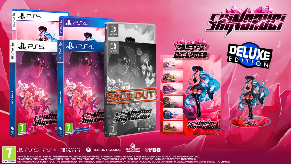 RedArtGames's tweet photo. Shinorubi is almost here 💖
Deluxe Editions can still be pre-ordered here: https://t.co/K9FhjiJsL6

Shipping starts this week for PlayStation Editions, Nintendo Switch Editions later this year! https://t.co/cZbIfbpCmu