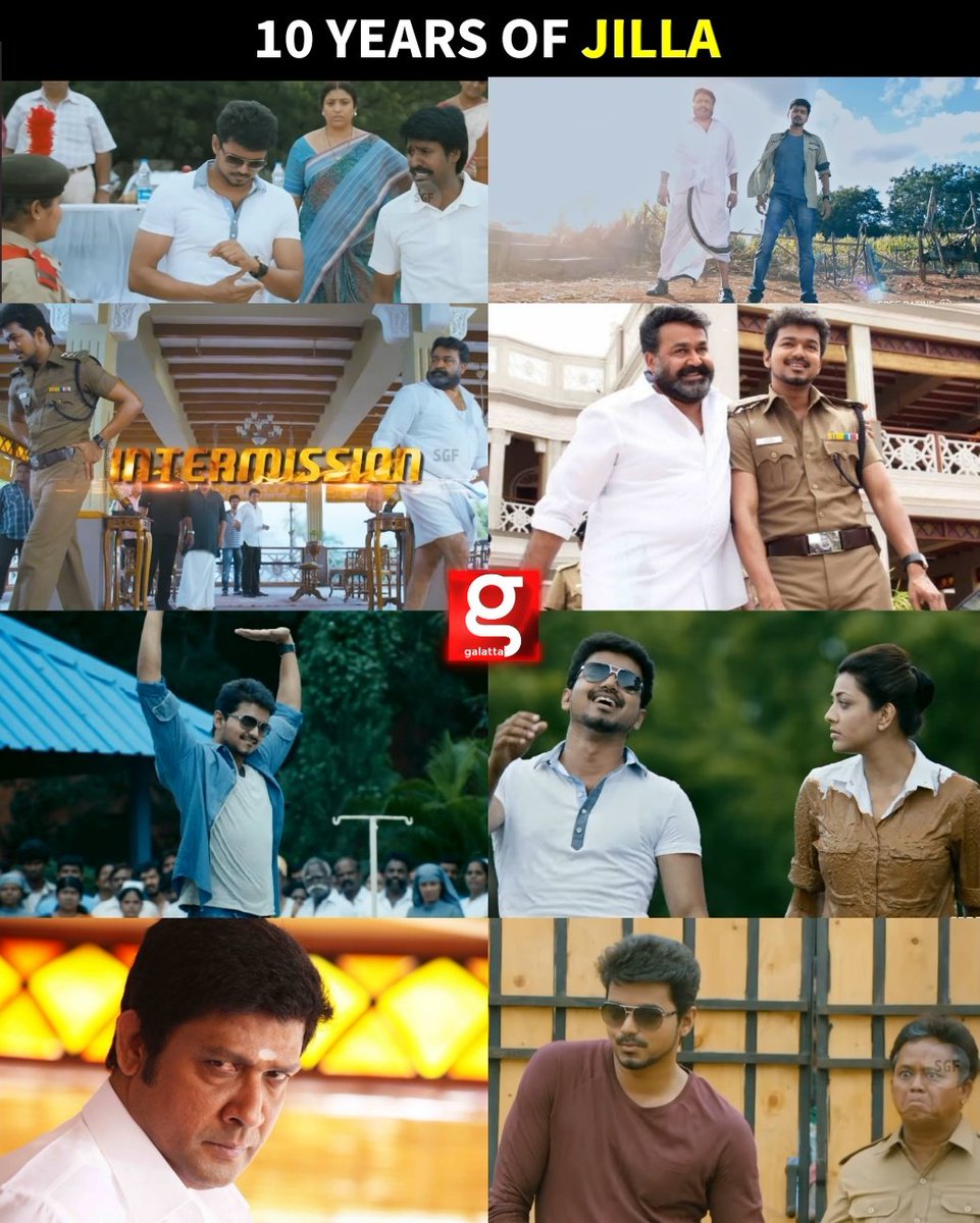 galattadotcom's tweet photo. 10 Years of #Jilla 💥
@actorvijay @Mohanlal @MsKajalAggarwal #Neason @immancomposer #Imman #ThalapathyVijay #KajalAggarwal #Mohanlal #10YearsOfJilla #Galatta https://t.co/Jau2sguv7c