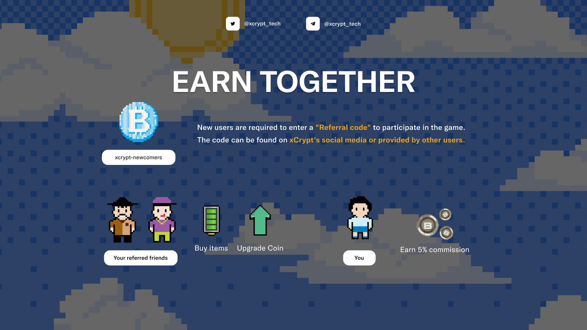 xcrypt_tech's tweet photo. Join xCrypt's Earn Together program:
🤝Enjoy a 5% commission on transactions when your friend upgrades Coin #NFT or buys a battery.
🔄 Foster a strong and mutually beneficial connection with instant gratification for both referrer and referred!
#xCrypt #bcrypt #xpet #SocialFi #Cryptocurency