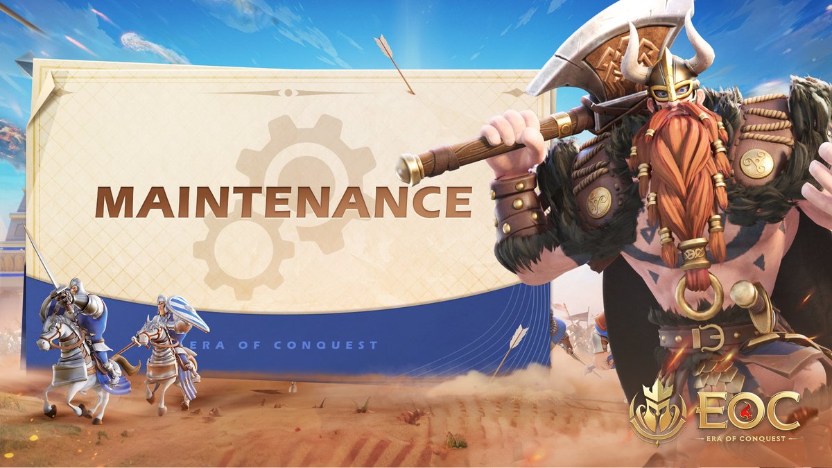 EraofConquest's tweet photo. 🛠️【Maintenance Break】🛠️
My lords, In order to initiate a new phase of the game, server 6209-6216 and 6249-6252 will be closed on January 8 from 6:00 AM to 8:00 AM (UTC) for maintenance. https://t.co/RGbvrttzPC