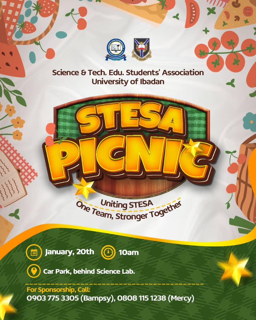 stesa_ui's tweet image. PICNIC 🧺 PICNIC 😋 PICNIC 💥

It's time to chill under the beautiful skies, while laughing with friends and munching on snacks! 

#TeamConnectivity✊🏾 has organized a STESA Picnic 🌻 for you to ease your way into the semester, relax, socialize and have fun!