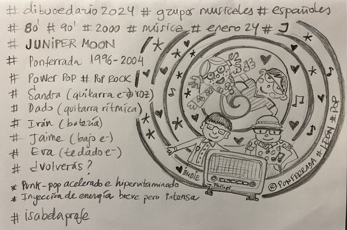 isabelatecno's tweet photo. Vamos con el décimo día! Toca la #J de #JuniperMoon el pop fresco y joven de Ponferrada #volveras 😌#dibucedario2024 https://t.co/IeXHuYHutG