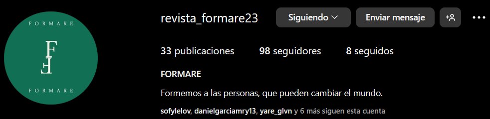 No te olvides seguir el Instagram de la revista digital FORMARE donde soy parte del equipo de investigación. La convocatoria de recepción de artículos de investigacióncontinua abierta. #Pedagogía20