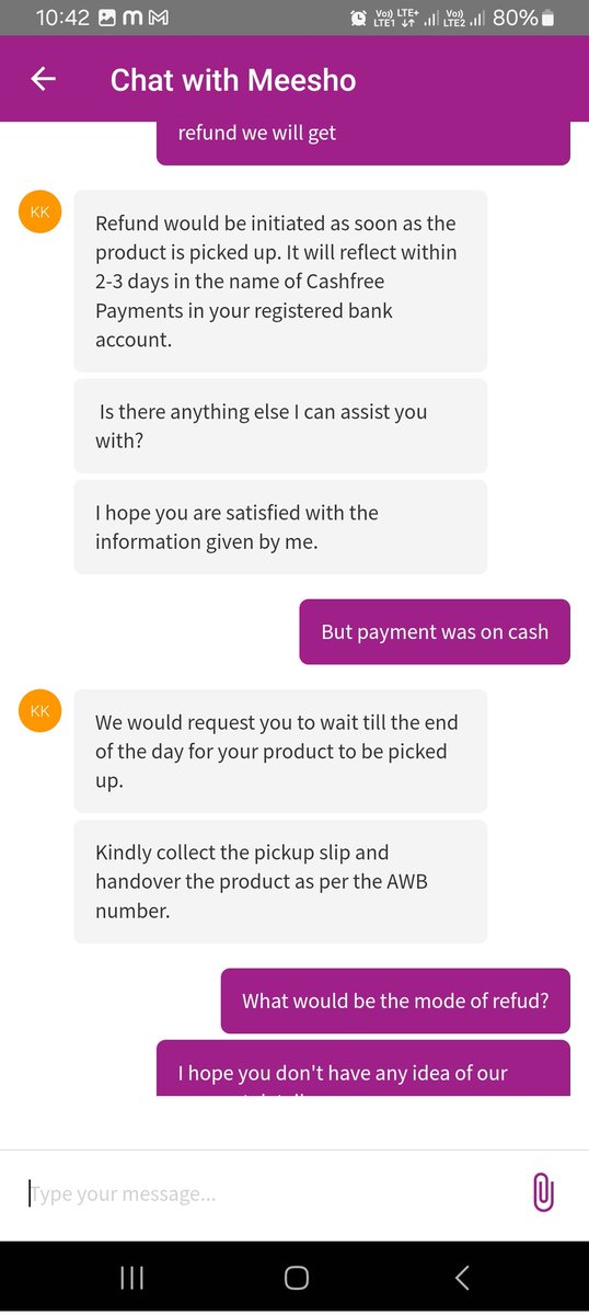 luvphysics035's tweet photo. Worst customer service, I have ever seen. No clear answer on my query. Indirect anwers seems to be confusing me for doing doing further fraud activity.
#fraud_meesho https://t.co/PdzmCPFi2W