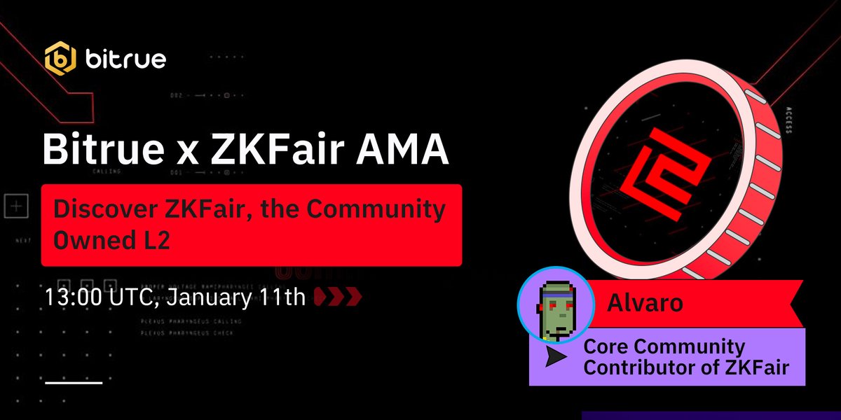 BitrueOfficial's tweet photo. 🥳 Bitrue #AMA | Discover ZKFair, the Community Owned L2 | Join & Share 500 $USDC!

📢 w/ Alvaro, Core Community Contributor @ZKFCommunity

⏰ Time: 13:00 UTC, 11th Jan

✅ Have a Bitrue account https://t.co/p2mEqjqCGq 
✅ Follow @BitrueOfficial @ZKFCommunity
✅ Like, RT & Tag 3 Friends
✅ Join the AMA https://t.co/5NY7331Xn3