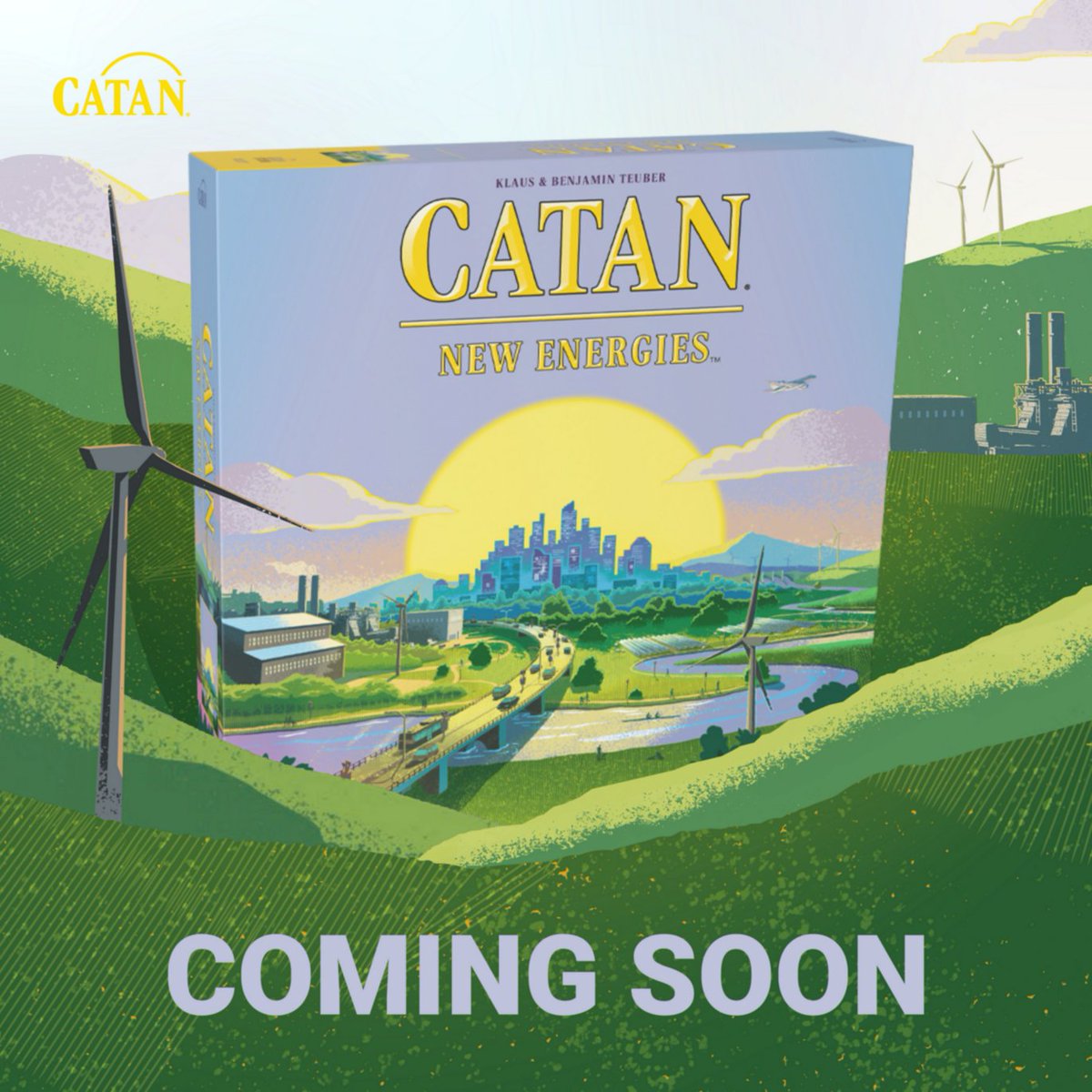 denfaminicogame's tweet photo. 『カタン』シリーズの最新作『カタンエナジー』発表。エネルギーと環境汚染問題をテーマにしたボードゲーム
https://t.co/nWsDfiFfdA 

プレイヤーはクリーンな再生可能エネルギーか、汚染を引き起こす化石燃料か、というような選択を迫られる。2024年秋頃に日本語版が発売予定 https://t.co/XWvOkdz2XD