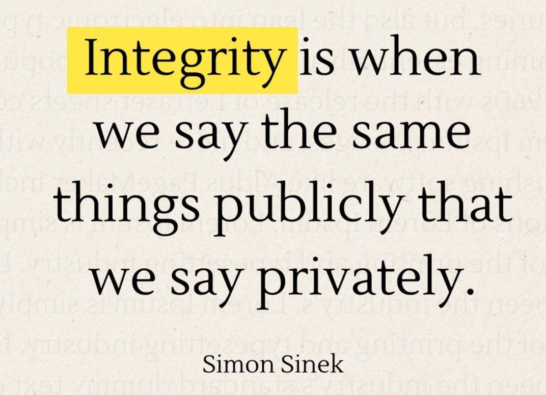 BradDoll's tweet photo. Leadership is about optimizing relationships. Relationships are built on trust. Trust is a byproduct of integrity. 

#leadership #management  #relationships #trust #integrity https://t.co/t3mIwd0UrQ