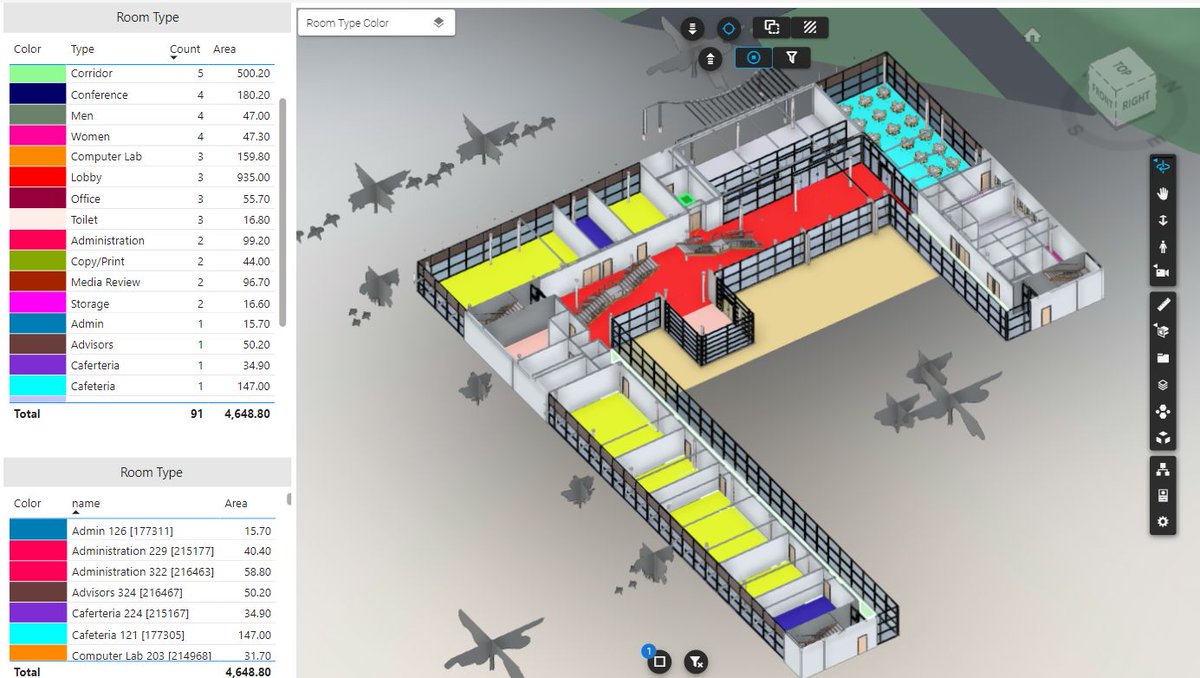 BimVcad's tweet image. Cutting #spaces to not hide #assets, then being able to apply themes and colors at the floor level, all in a fasted automatic way.

#vcad #powerbi #bim #spacemanagement #businessintelligence #revit #navisworks #ifc