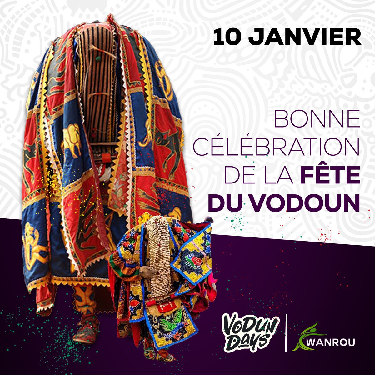 Wanrou229's tweet photo. En cette journée spéciale dédiée à la célébration du Vodoun, nous souhaitons à tous ceux qui observent cette tradition une fête pleine de spiritualité, respect et de partage. Nous honorons la diversité culturelle qui enrichit nos vies. 
#Vodoun #Wanrou #culturepourtous  #VodunDay https://t.co/nltUzrqXbg