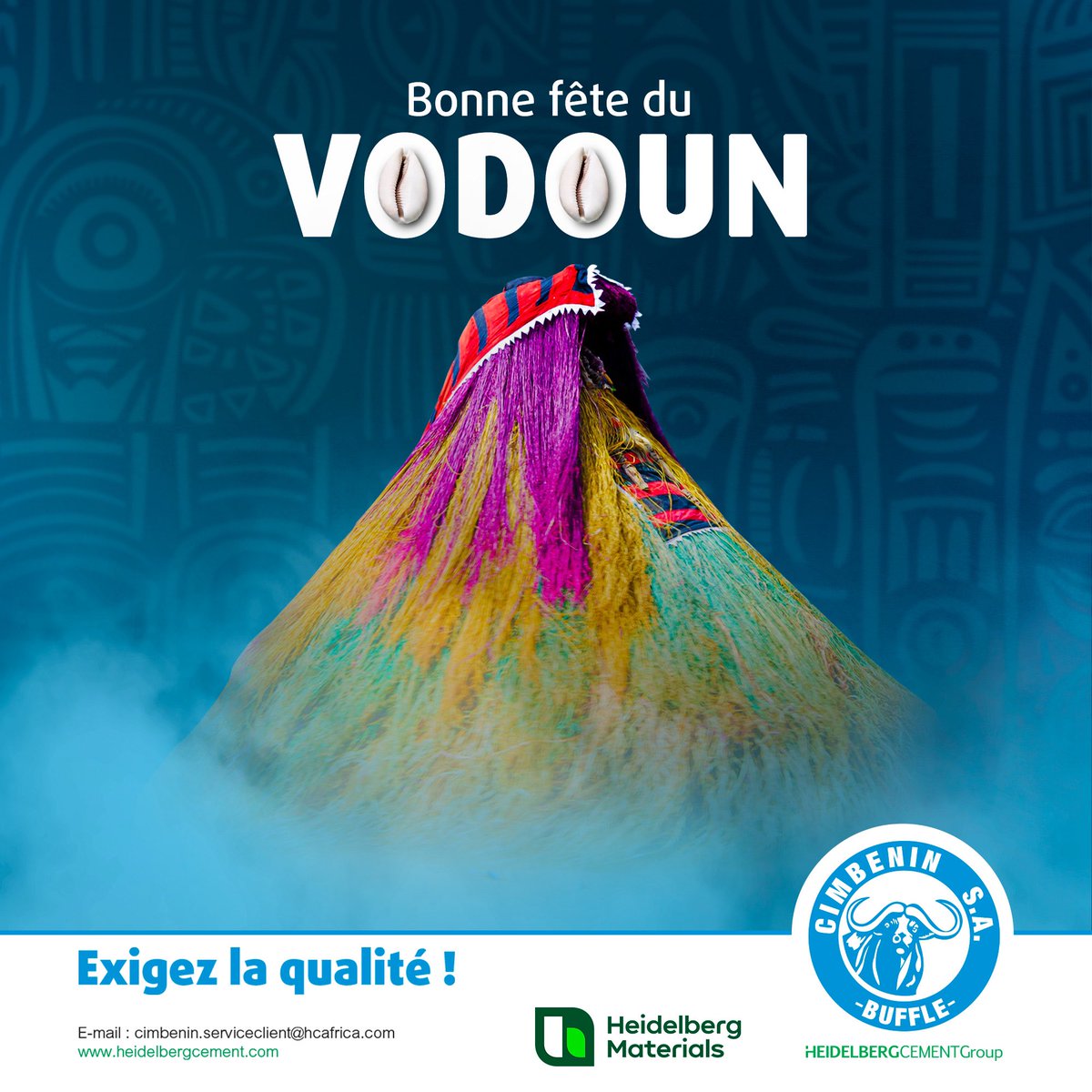 Bonne fête du VODOUN 

#cimbenin #vodounday #benin #cotonou #wasexo  #patrimoineculturel #cimenterie #construction