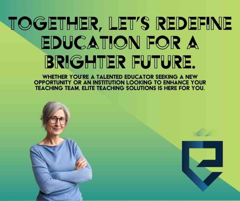 Whether you’re a passionate educator seeking new horizons or an institution eager to enhance your teaching team, Elite Teaching Solutions is here for you.
Let’s build a brighter future in education together - eliteteachingsolutions.com
#eliteteachingsolutions #teacherrecruitment