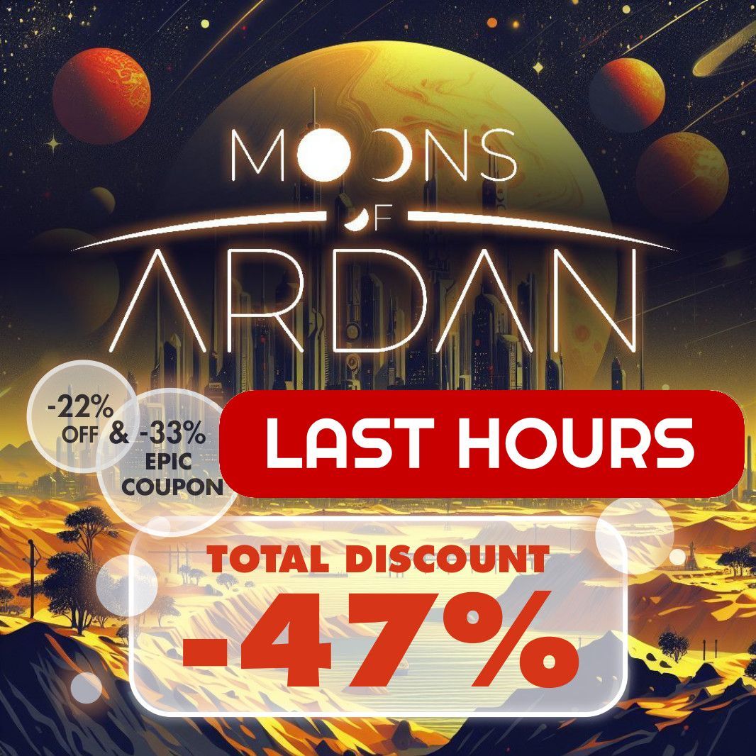 MoonsOfArdan's tweet photo. Hurry, time is running out to get your hands on #MoonsOfArdan at a discounted price of approximately 10β¬/$ via the @EpicGames #Coupon.
https://t.co/gjxsfrZd4a
Don't let this limited-time opportunity slip away.
Grab it now before it's gone! https://t.co/dt7S25oOdr