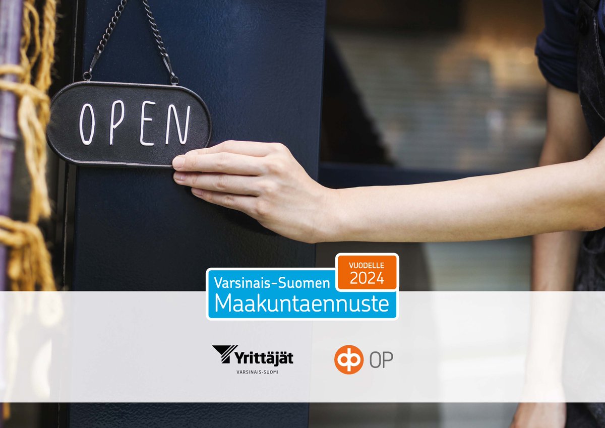 Varsinais-Suomen Maakuntaennuste 2024 on julkaistu: e-julkaisu.fi/varsinais-suom… <a href="/OP_Ryhma/">OP</a> <a href="/VSyrittajat/">Varsinais-Suomen Yrittäjät</a> #maakuntaennuste #maakuntaennuste2024 #VSmaakuntaennuste